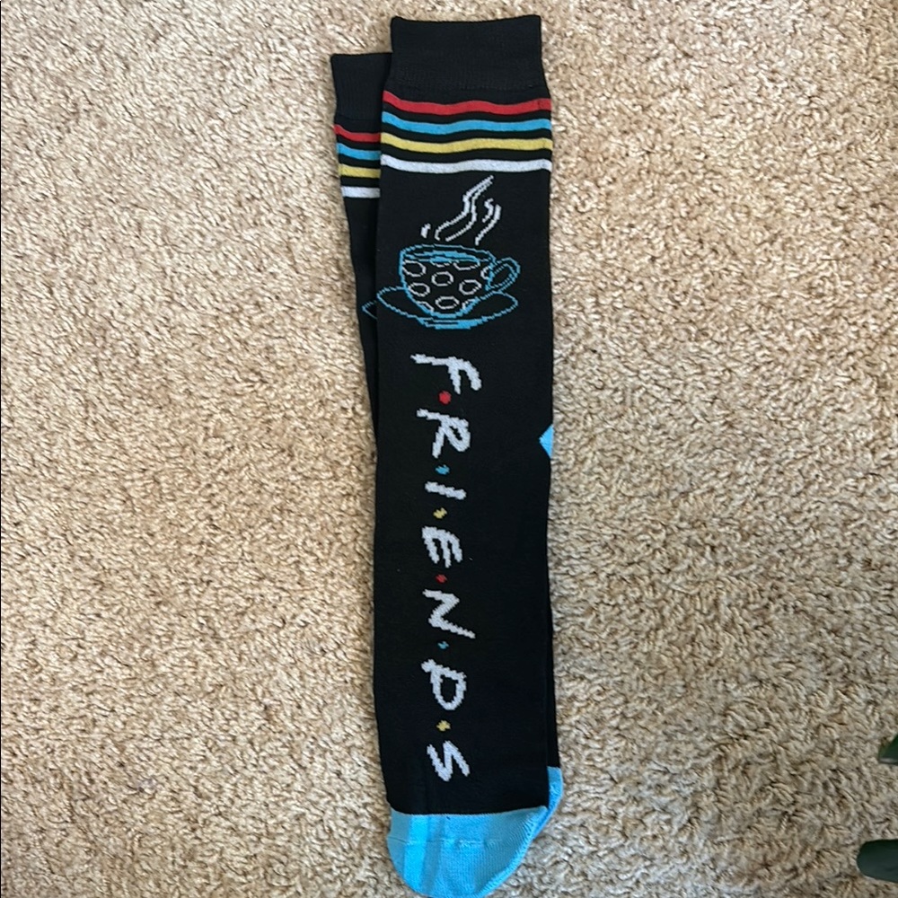 From the show Friends Black Socks with Coffee Cup Design